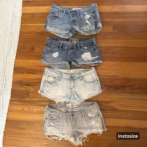4 Abercrombie & Fitch and Hollister Denim Shorts and a gift (Hollister shorts)